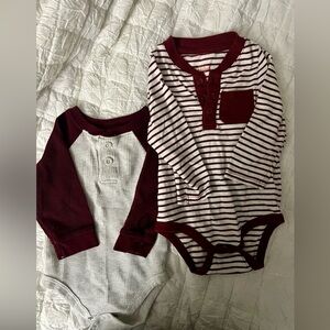 Kids size 6-9m red and grey onesies. Granimals and Cat & Jack brands.